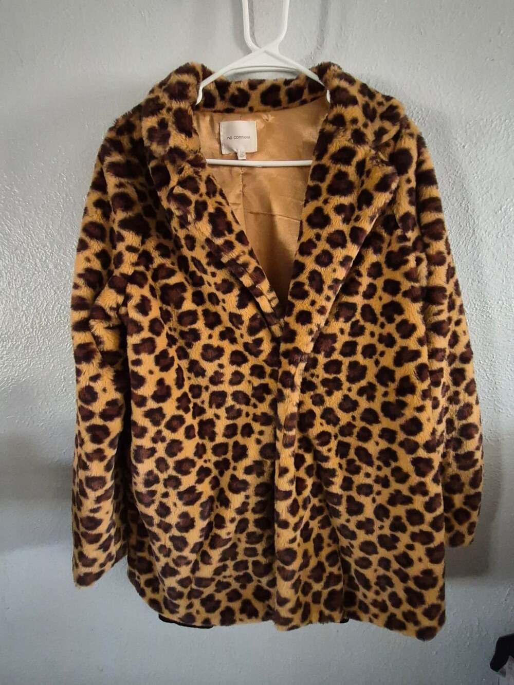No Comment Women's Leopard Print Faux Fur Jacket Size XS